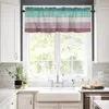 Curtain Vintage Farm Barn Marine Green Purple Gradient Kitchen Small Window Curtains Home Decoration Living Room Bedroom Short