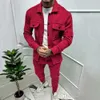 2023 Automne Hiver Mode Survêtement Hommes Casual Survêtement Couleur Unie Veste À Manches Longues Et Pantalon Deux Pièces Ensemble Plus Taille S-3XL Vêtements