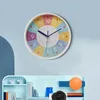 Orologi da parete Orologio didattico colorato con movimento silenzioso da 10 pollici per aula, sala giochi, camere da letto, cameretta dei bambini