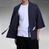 Ethnic Clothing Chinese Style Mens Shirts Tang Suit Summer Casual Kimono Cardigan Men Elegant Shirt Vintage Streetwear Tops KK3570