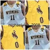 Mich28 Wyoming Cowboys College Basketball Jersey 0 Jake Hendricks 1 Bradley Belt 2 AJ Banks 5 Haize Fornstrom Men Men Youth Custom Sched
