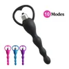 Jouets anaux 10 Modes Plug vibrant Massage de la Prostate perles souples vibrateurs bout à bout sexe pour Couples Silicone adulte 231114