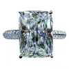 Mode Big Square Crystal Stone Women Wedding Bridal Ring Luxury verlovingsfeestje Verjaardag Beste cadeau grote ringen