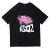 DSQ2 DSQICON2 2023メンズプリントシャツTシャツブランドブランドシンプルなストリート半袖のカジュアルクラシックファッションパーソナリティトレンド