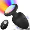 Anale speelgoed LED kleurrijk licht buttplug voor vrouwen mannen vibrator prostaatstimulator volwassenen seks draadloze afstandsbediening buttplug 231114