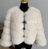 Moda Faux Fur Płaszcz Super jesienna Zima Krótka Faux Puszysta kurtka Wysokiej jakości 7xl Dame Furry Coats 231114