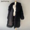 Women's Fur Faux Jaxmonoy Real Jackets for Women Natural Mongolian Sheep Coat Autumn Winter Warm Long Style Coats Fashion Luxury Female 231114