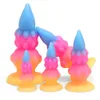 Jouets anaux sexe lumineux pour femmes hommes coloré brillant gode Silicone monstre godes ventouse godemichet anal dilatateur 231114