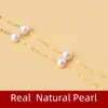 Pendant Necklaces ZHIXI Real 18K Gold Jewelry Natural Pearl Necklace Pendnat Pure Au750 O Chain All Over The Sky Star Party Gift For Women X611 231115