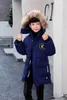 Down Coat Big Kids Thick Long Jacket Autumn Winter Boys Plus Velvet Warm Teen Coats Fashion Mid-Längd dragkedja Huven Ytterkläder 5-14 år J231115