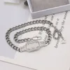 20Style Luxury Designer Brand Doppia lettera Collane Catena spessa Collana maglione Ciondolo di perle per le donne Accessori per gioielli regalo di nozze