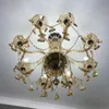 Cognac Color Crystal Chandelier Living Room Villa Home Hall Bedroom Restaurant Candle Chandelier Hôtel Europe