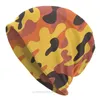 Berets Skullies Gorros Chapéu Laranja Amarelo Design Moda Beanie Caps para Homens Mulheres Camuflagem Arte Cultura Ski Soft Bonnet Chapéus