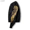 Men's Jackets New Men's MA-1 Bomber Jacket Gold Wings Embroidered Round Neck Tactical Jacket Men's Fashion Casual Baseball Uniform ChaquetasL231115
