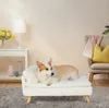 chennels pens Lit pour animaux de compagnie surélevé lit de tabouret pour animaux de compagnie nordique avec coussin confortable canapé-lit pour animaux de compagnie imperméable avec pieds en bois robustes pour petit chien chaton 231114