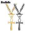 Pendant Necklaces Vintage Stainless Steel Chain Ankh Necklace For Woman OT Buckle Male Choker Egyptian Symbol Jewelry Gifts