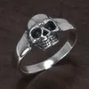 Bague squelette Vintage en argent Sterling S925 pour hommes, crâne Punk Hip Hop Rock, bijoux de Style rétro Simple