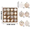 Weihnachtsdekorationen 1 Box Mixed Ball Ornament Weißgold Weihnachtsbaum Hängende Kugelanhänger für Zuhause Navidad Noel 231115