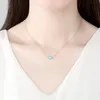 Koreanische neue Mode Opal Little Whale S925 Silber Anhänger Halskette Schmuck Charme Frauen glänzende Zirkonia Halskette für Frauen Hochzeit Party Valentinstag Geschenk SPC