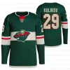 Minnesota''Wild''Jersey 29 Marc-Andre Fleury Wild 90 Ryan O'Reilly Joel Eriksson Ek Mats Zuccarello Alex Goligoski Matt Boldy