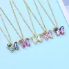 Chaînes Lovecryst Ins Transparent coloré charme dame collier mignon petit papillon pendentif collier pour femmes saint valentin cadeau