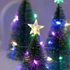 Décorations de Noël 2024 Mini arbre lumineux Beaux petits arbres de Noël artificiels Ornement de bureau Lumières pour la fête de l'année Décor à la maison