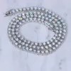 Роскошные ювелирные изделия 4 мм, 5 мм, 6 мм, стерлинговое серебро 925 пробы, теннисная цепочка с муассанитом, бриллиантовая теннисная цепочка, ожерелье для мужчин, женщин, подарок на день рождения