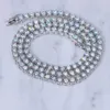 Bijoux de luxe 4mm 5mm 6mm 925 Sterling Argent Moissanite Tennis Chaîne Glacé Diamant Tennis Chaîne Collier Pour Hommes Femmes Cadeau D'anniversaire