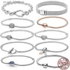 Chaîne Offre spéciale ic série 925 breloques en argent coeur rond Bracelet chaîne de serpent convient aux pendentifs originaux perles femmes bijoux 2022L231115