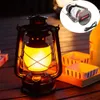 Camping Lantern Vintage Camping Lantern LED Flame Light Battery Recheble USB Portable Hanger Fishing Lamp Diming for Outdoor Garden Tent Q231116