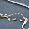 Hair Clips Arrival Gold Color Pearl Ribbon Headbands Women Wedding Jewelry Accessories Rhinestone Ornament Tiara