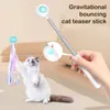 Cat Toys multifunktionella interaktiv infällbar teaserpinne med laser rolig fjäder för flera katter husdjursmaterial
