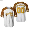 Vestes pour hommes Chip 'N' Dale Rayé Brown Baseball Nom personnalisé Baseball Hommes Femmes Court Sle Top Fashion ShirtsL231115