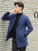 Мужские куртки 2023 Высококачественное мужское пальто из 100% чистой шерсти, деловой костюм, пальто, осенне-зимняя универсальная куртка для отдыха, обычное мужское пальтоL231115