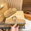 Naked Wolfe Slipper Designer Slipers Woman Suede Slides Platform Buckle Sandal Rubber Slides Outdoor Mule Fashion Mules