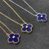 18 Karat vergoldete Halsketten, luxuriöse Designer-Halskette, Blumen, vierblättriges Kleeblatt, Cleef, modischer Anhänger, Hochzeitsfeier-Schmuck