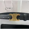 Nouveau Saijia classique arc de triomphe ceinture de pantalon polyvalente en peau de vache pour femme avec boucle en cuivre plaqué or de 2,5 cm style C simple et à la mode