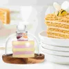 Servis uppsättningar Cake Pan Glass Stand Lid Server Dome Display Tray Cover Wood