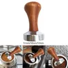 Tampers 51mm53mm58mm Espresso Coffee Tamper Aluminium Coffee Distributör Leveler Tool Bean Press Hammer med trähandtag 231115