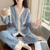 home clothing Men And Women's New Coral Fleece Home Clothing Flannel Pajamas Autumn Winter Couple Solid Color Thicken Sleepwear Set R231115