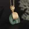 Pendant Necklaces Fashion Delicate Elephant Shape Imitation Jade Necklace Women's Lovely Xiu'an Banquet Daily Amulet Accessories