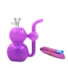 Purple Gourd Glass Glass Oil Burner Bong Rurki wodne z 10 mm męskim grubym Pyrex Glass Olej Burner Rurka silikonowa Rurka Najlepszy prezent dla palacza