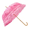 Umbrellas Luxury Japanese Soft Sister Lace Pink Black Princess Lolita Court Loli Parasol Bride Umbrella Long Handle Sun 10pcs