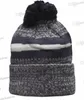 New Football Sport Stripes Cuffed Knit Hat Mix Colors Fashion Fans NO1 Blue Black Striped Baseball Sports Beanies Hats Bones Skullies Cuffed Caps One Size Nov16-01