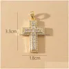 Charms Voleaf Cz Cross Charms Pendant For Necklace Making Copper Gold Plated Crucifix Jewelry Supplies Diy Wholesale Bk Vjc105 Drop De Dhsnd