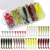 Fishing Hooks Goture 40pcs lot Soft Lure Kit 5cm 0.7g Jig Head Hook 3.2cm 3.5g with Tackle Box Pesca 231115