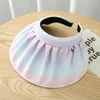 Breite Krempe Hüte Sonne Frauen Farbverlauf Shell Cap Faltbare große Strandhut leere Top Visiere Stirnband Haarschmuck