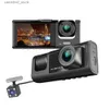 CAR DVRS 3 CAMERA LINS CAR DVR 3-Channel Dash Cam HD 1080p Dash Camera Dual Lens Dashcam Video Recorder Black Box Dash Camera Car DVR Q231115