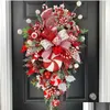 Christmas Decorations Christmas Decorations Wreath Candy Cane Artificial Window Door Hanging Garlands Rattan Home Decoration 2023New Y Dhuc7