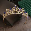Pinzas para el cabello, Tiara de princesa de cristal a la moda y corona, diademas barrocas, accesorios para desfile nupcial, diadema para niñas y mujeres, boda